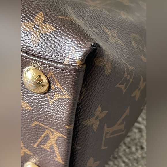 Louis Vuitton monogram V tote bag handbag Monogram Canvas and Leather Brown, Red - Picture 4 of 17